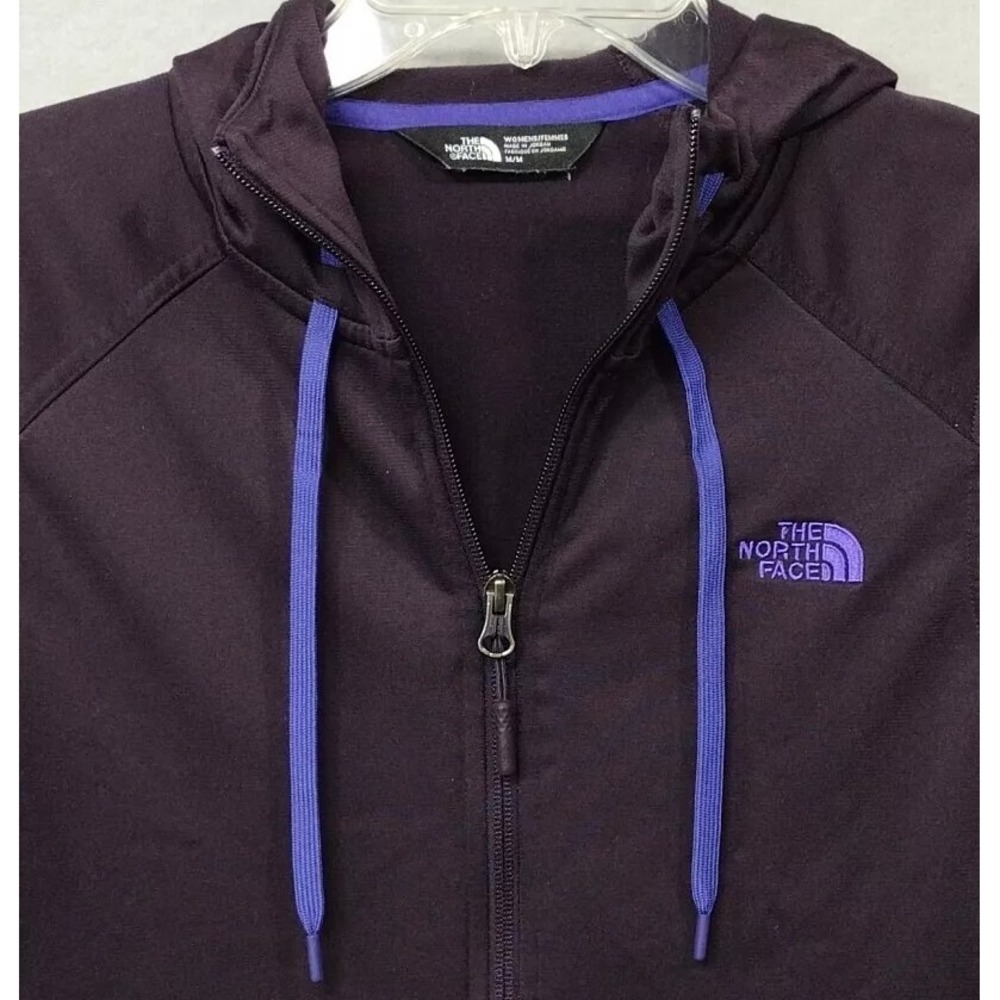 The North Face Hoodie Tech Mezzaluna Jacket Women's Med Zip Up Pockets Dark Plum